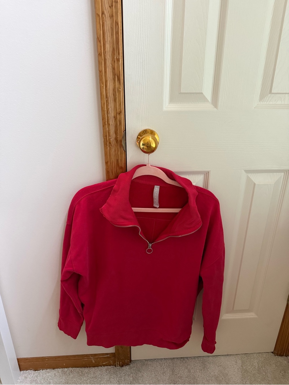 Athleta Red Quarter-Zip Pullover